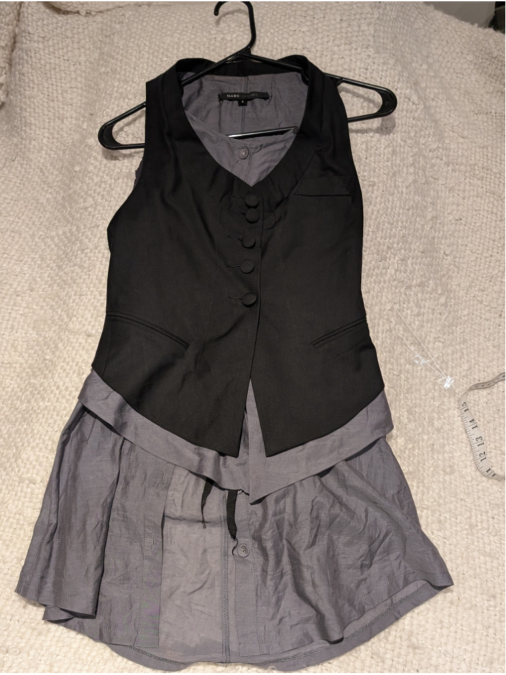 694 - Marc Jacobs Deconstructed Layered Vest Shirt Dress Tunic Sz 4 - Picture 4 of 13